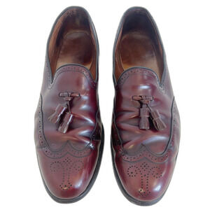 Allen Edmonds Saxon Tassel Loafers Oxfords Burgundy Oxblood Men's Size 11.5